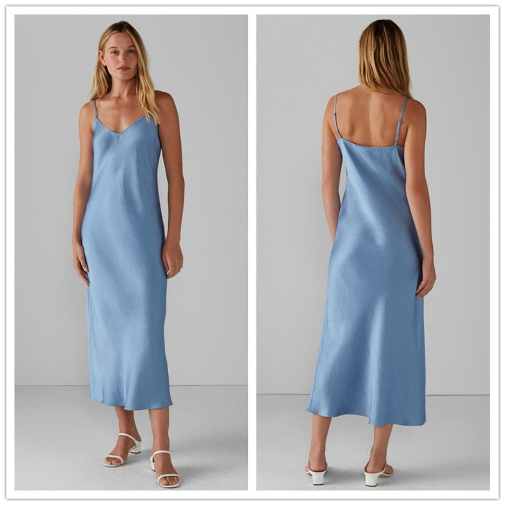 Club Monaco Shiny Slip Midi Dress